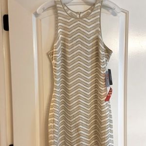 GUESS white and gold “holly” dress size 10 NWT